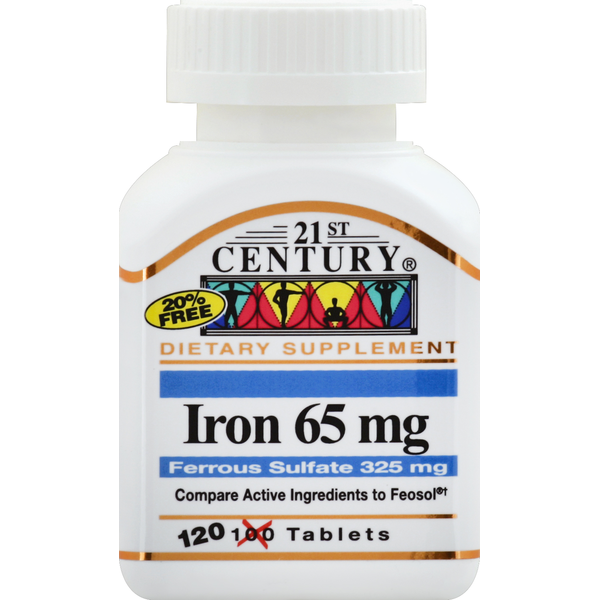 21ST Century Iron, 65 mg, Tablets