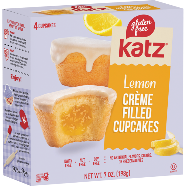 Katz Creme Filled Cupcakes - Lemon