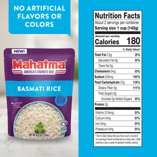 Mahatma Basmati Rice, Gluten Free Rice, Microwaveable Rice