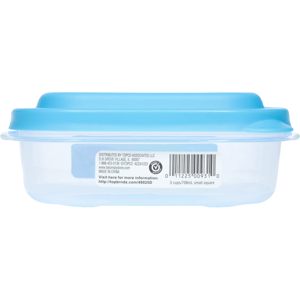 Simply Done Container & Lid, Durable, Small Square, 3 Cup