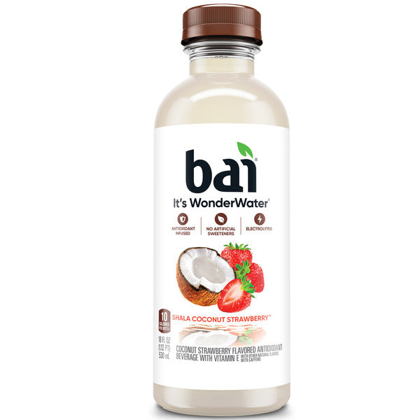 Bai Antioxidant Infused Water Beverage, Shala Coconut Strawberry, 18 Fluid Ounce Bottle