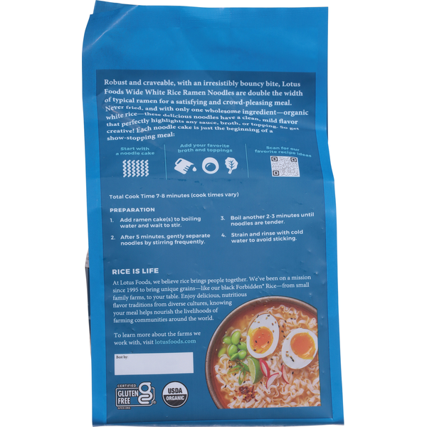 Lotus Foods Organic Wide White Rice Ramen Noodles