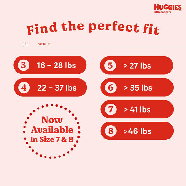 Huggies Little Movers Baby Diapers, Size 4 (22-37 lbs)