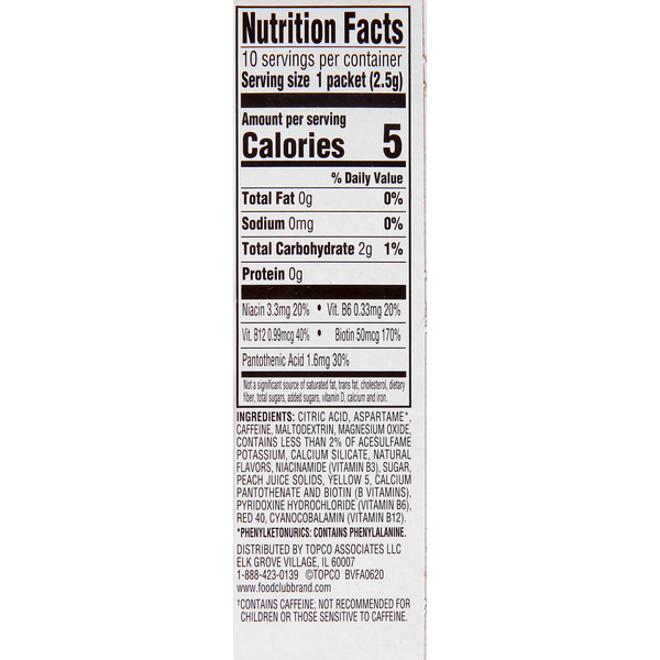 Food Club Drink Mix, Peach Mango, Energy