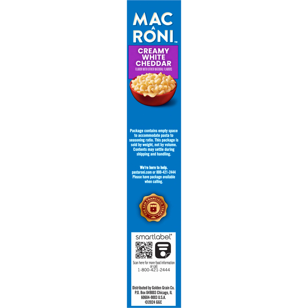 Mac-A-Roni Pasta, with Flavored Sauce, Creamy White Cheddar