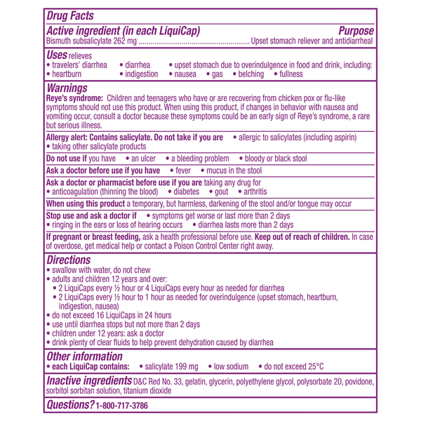 Pepto-Bismol LiquiCaps, Fast Relief for Upset Stomach
