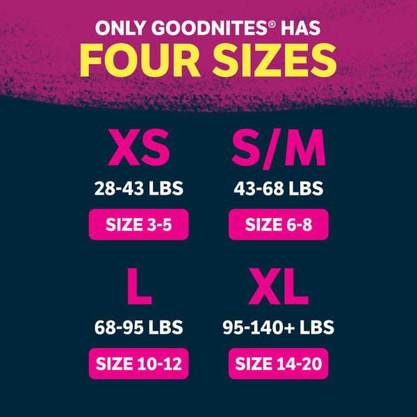 Goodnites Girls' Nighttime Bedwetting Underwear, Size Large (68-95 lbs)