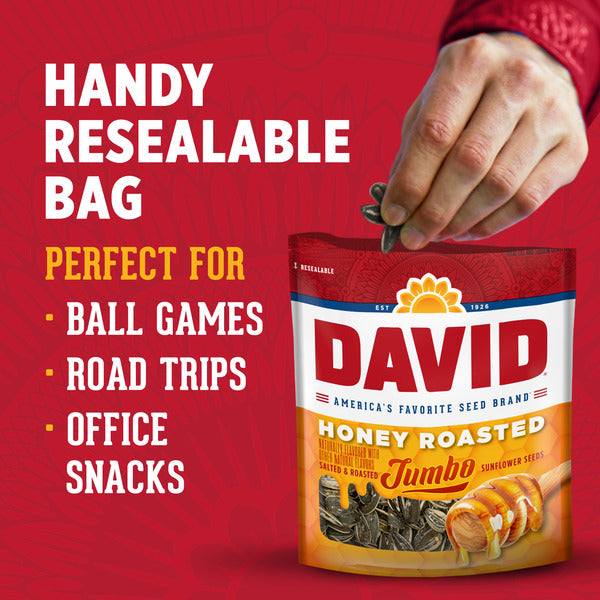 DAVID Honey Roasted Flavored Jumbo Sunflower Seeds