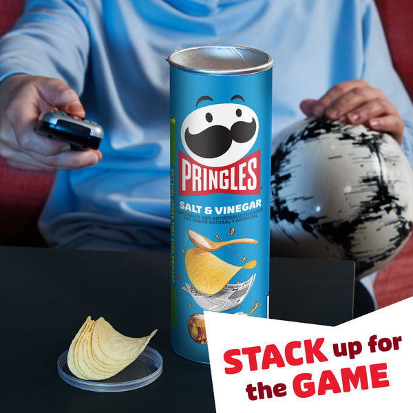 Pringles Salt and Vinegar Potato Crisps Chips, Lunch Snacks, 5.5 oz