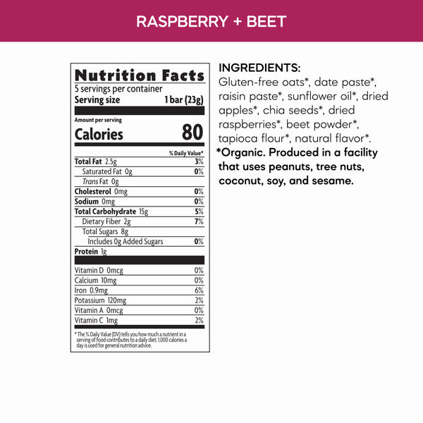 Love Child Raspberry + Beet Snack Bars