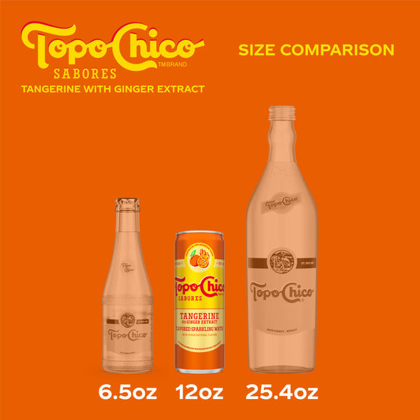Topo Chico Sabores Tangerine with Ginger Extract Sparkling Water Cans