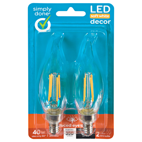 Simply Done LED Soft White Decor 4 Watts 350 Lumens Clear B10 Bulbs