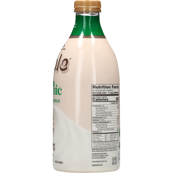 Ripple Organic Plant-Based Vanilla Milk