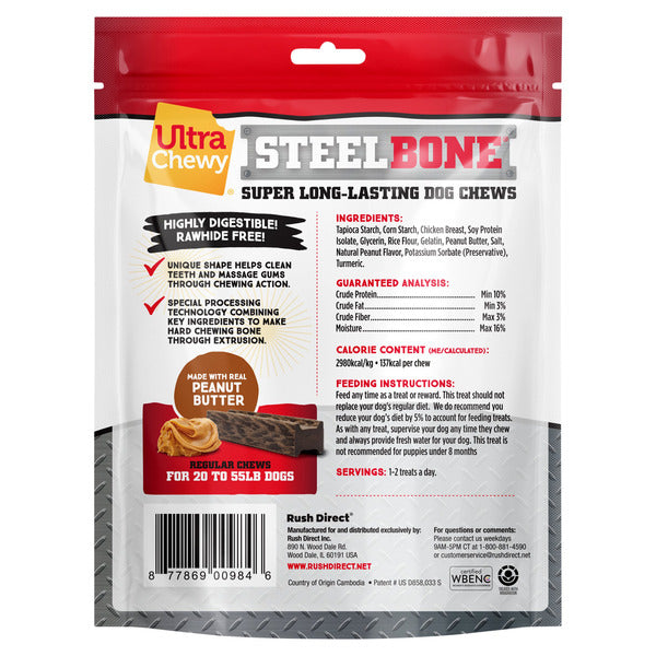 Ultra Chewy Steel Bone Super Long-lasting Regular Dog Chews