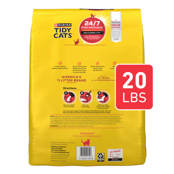 Purina Tidy Cats Non Clumping Cat Litter, 24/7 Performance Multi Cat Litter Odor Control Formula