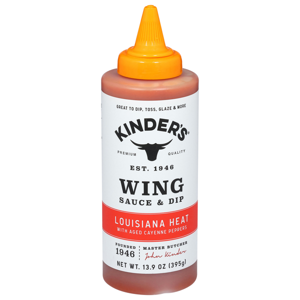 Kinder's Sauce & Dip, Wing, Louisiana Heat with Aged Cayenne Peppers