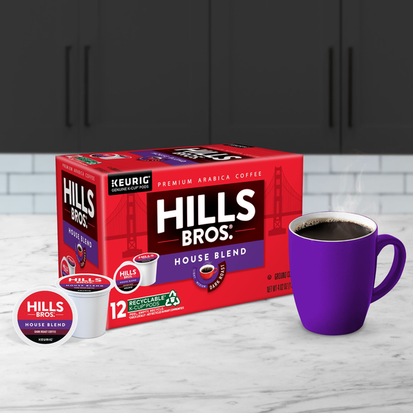 Hills Bros. K-Cup Pods Ground Dark Roast House Blend Coffee