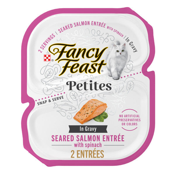 Purina Fancy Feast Petites Seared Salmon Entree With Spinach in Gravy Gourmet Wet Cat Food