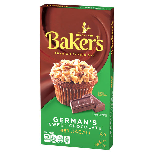 Baker's German's Sweet Chocolate Premium Baking Bar with 48% Cacao
