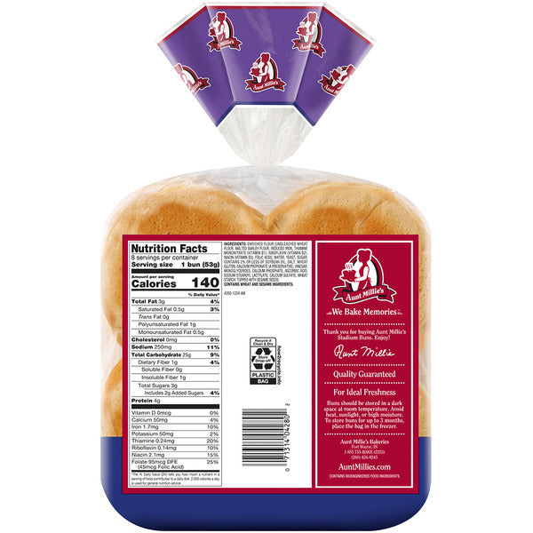 Aunt Millie's Stadium  Sesame Hamburger Buns