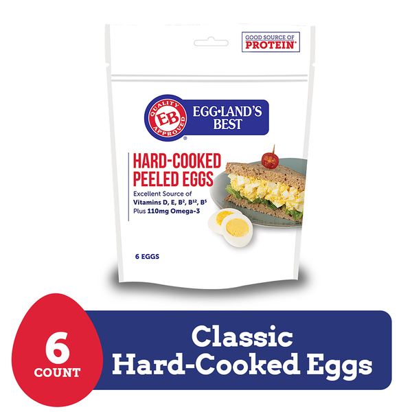 Eggland's Best Hard Cooked Eggs, Medium White, 6 count
