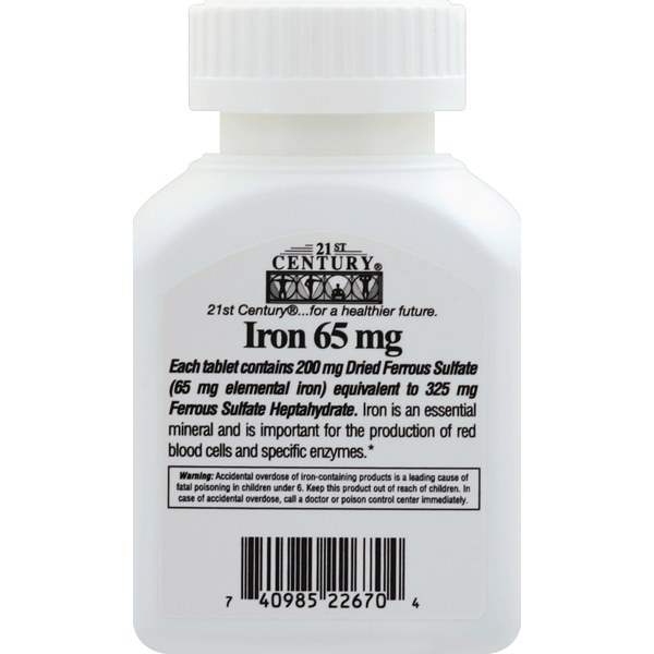 21ST Century Iron, 65 mg, Tablets