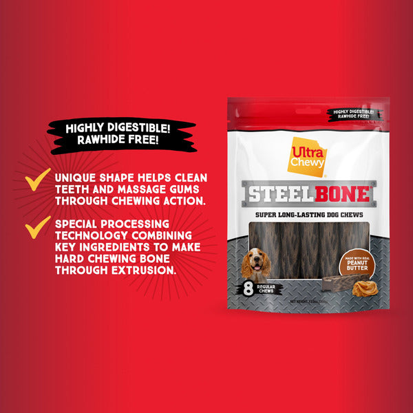 Ultra Chewy Steel Bone Super Long-lasting Regular Dog Chews