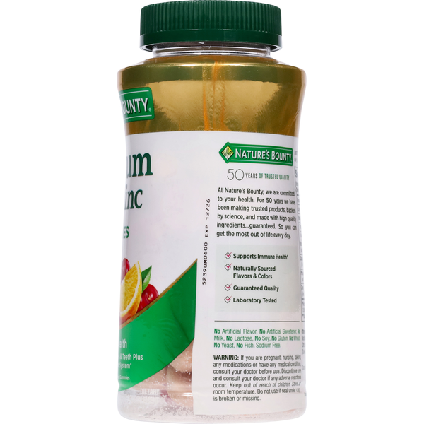 Nature's Bounty Gummies Orange & Cherry Flavored Calcium+D3+Zinc