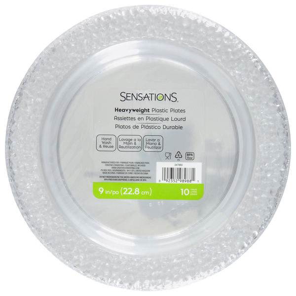 Sensations Heavyweight 9 Inch Plastic Plates
