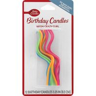 Betty Crocker Birthday Candles, Neon Crazy Curl, 3...
️