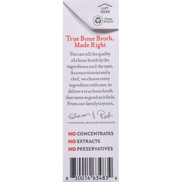 Bonafide Provisions Beef Bone Broth, No Salt Added, Organic