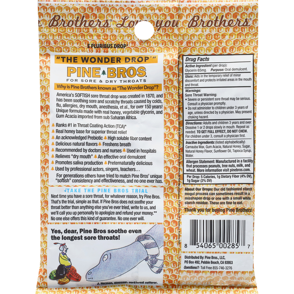 Pine Bros Softish Real Honey Throat Drops
