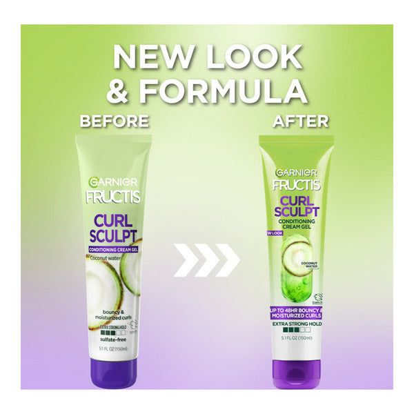 Garnier Curl Sculpt Conditioning Cream Gel, Coconut Water, For Curly Hair