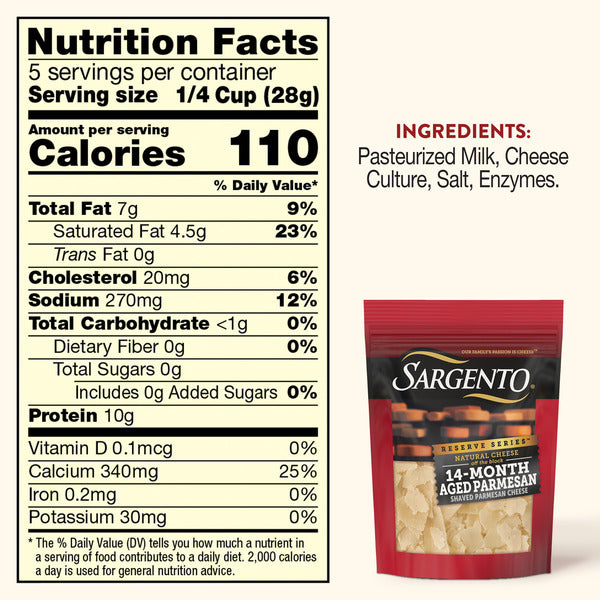 Sargento Reserve Series™ Natural 14-Month Aged Parmesan Shaved Cheese