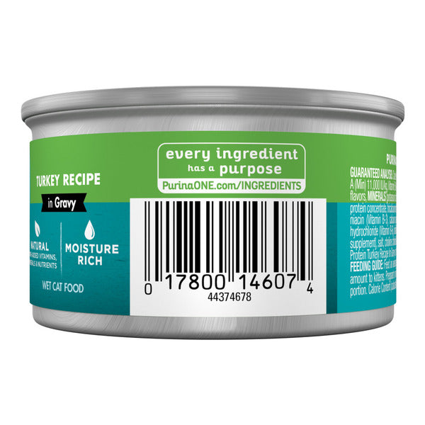 Purina ONE Natural, High Protein Cat Food, Turkey Recipe in Gravy