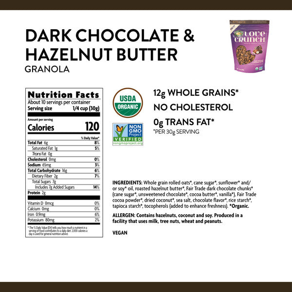 Love Crunch Dark Chocolate & Hazelnut Butter Granola