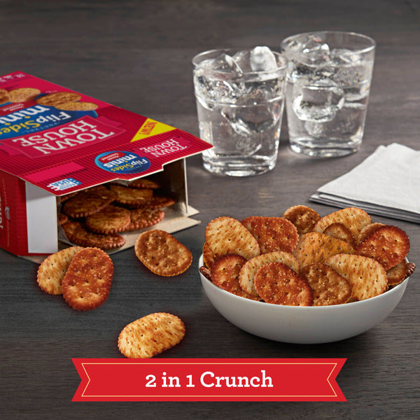 Town House FlipSides Minis House Seasoned Oven Baked Crackers, Salty Snacks, 10.2 oz