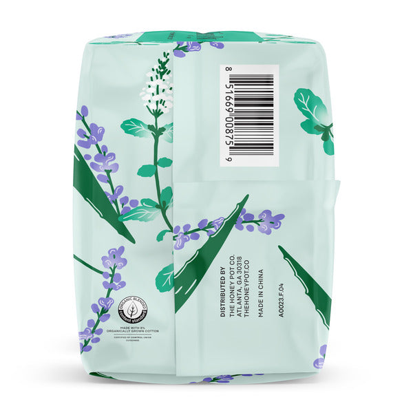 The Honey Pot Company 100% Organic Cotton Cover Cooling Herbal Infusion Overnight Pad