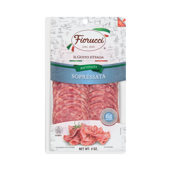 Fiorucci Pre-Sliced Sopressata,  Resealable Package