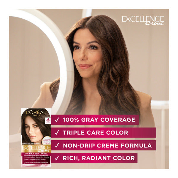 L'Oreal Creme Permanent Triple Care Hair Color, 6G Light Golden Brown