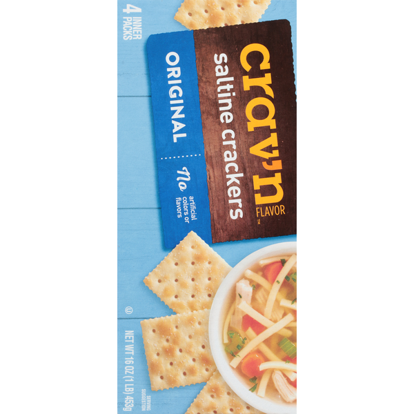 Crav'n Flavor Saltine Crackers, Original, 4 Inner Packs