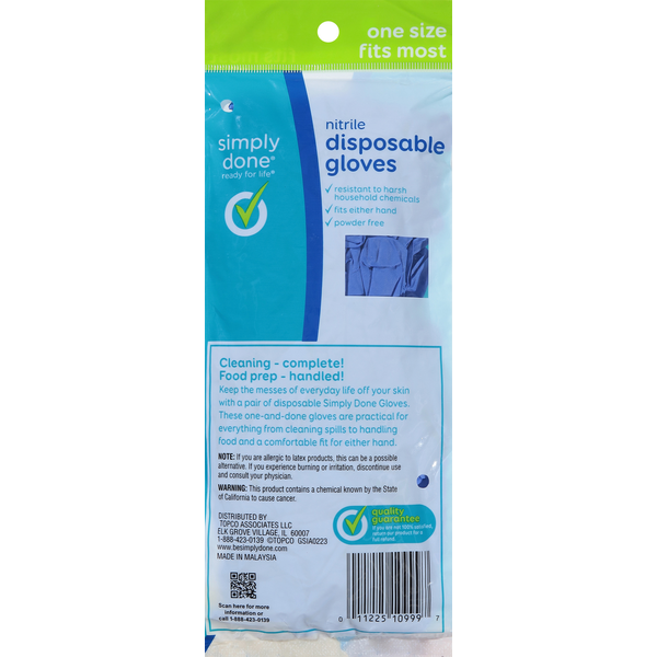 Simply Done Gloves, Disposable, Nitrile