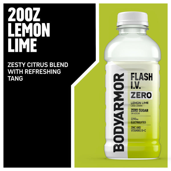 BODYARMOR Flash I.V. Lemon Lime Zero Sugar Sports Drink Bottle