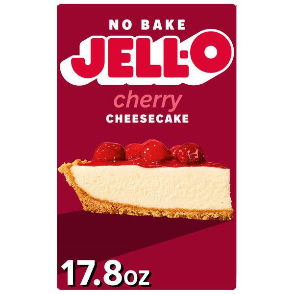 Jell-O Cherry Cheesecake Dessert Kit with Cherry Topping, Filling Mix & Crust Mix