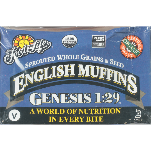 Food for Life English Muffins, Whole Grain & Seed, Sprouted