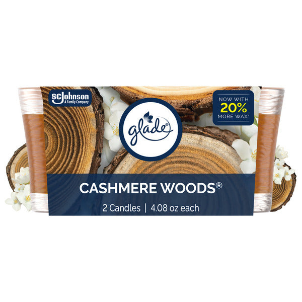 Glade Single Wick Candles, Cashmere Woods