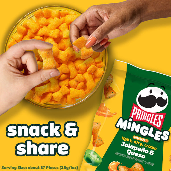 Pringles Mingles Jalapeno and Queso Puffed Snacks, Salty Snacks, 5.5 oz