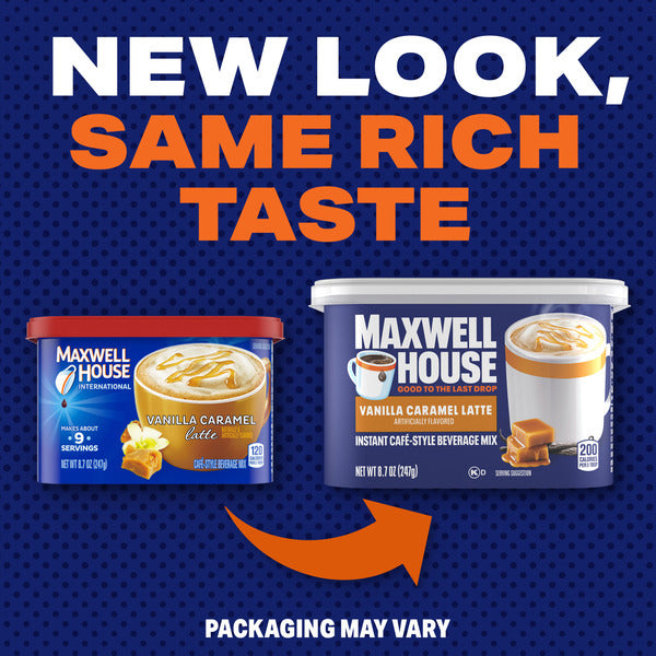 Maxwell House Vanilla Caramel Latte Instant Cafe-Style Beverage Mix