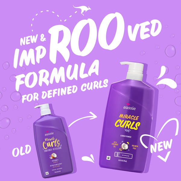 Aussie Miracle Curls with Coconut Oil, Paraben Free Conditioner