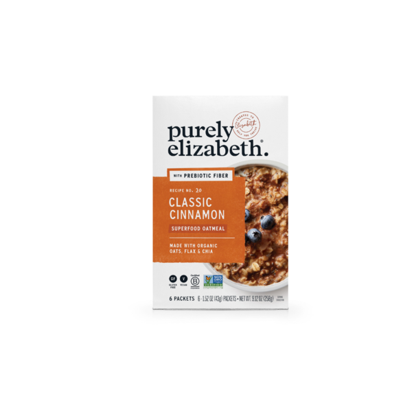 Purely Elizabeth Classic Cinnamon Oatmeal Multipack, Prebiotic Fiber